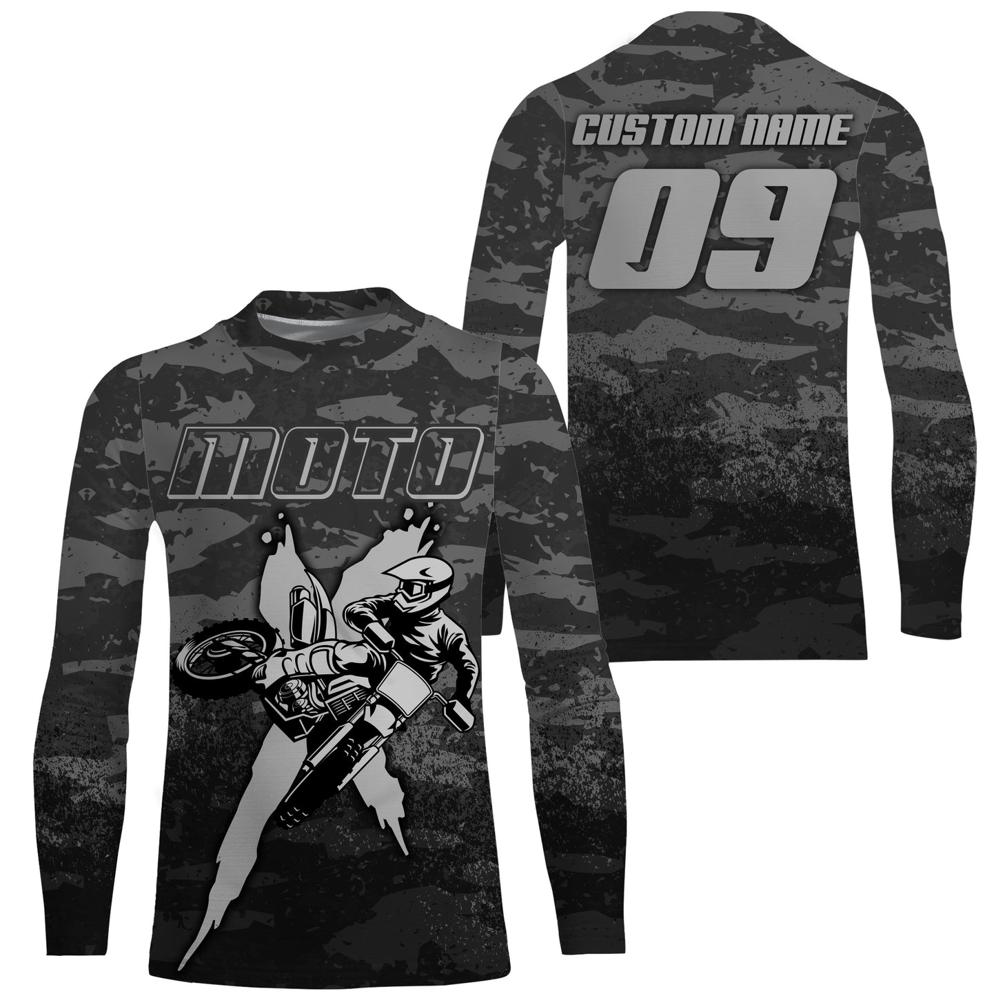Camouflage motocross jersey UPF30+ custom men women kid dirt bike MX racing off-road motorcycle NMS974