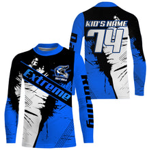 Load image into Gallery viewer, Youth&amp;adult jersey for Motocross blue UV custom number name dirt bike off-road extreme long sleeves PDT181