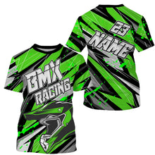 Load image into Gallery viewer, Personalized BMX racing jersey Green adult kid bike shirt UPF30+ enduro off-road cycling racewear| SLC51