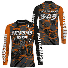 Load image into Gallery viewer, Orange Motocross kid&amp;adult jersey UPF30+ extreme ride custom dirt bike shirt off-road PDT361