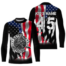 Load image into Gallery viewer, US flag Extreme Motocross personalized jersey UPF30+ Patriotic motorcycle long sleeves dirt bike NMS1059