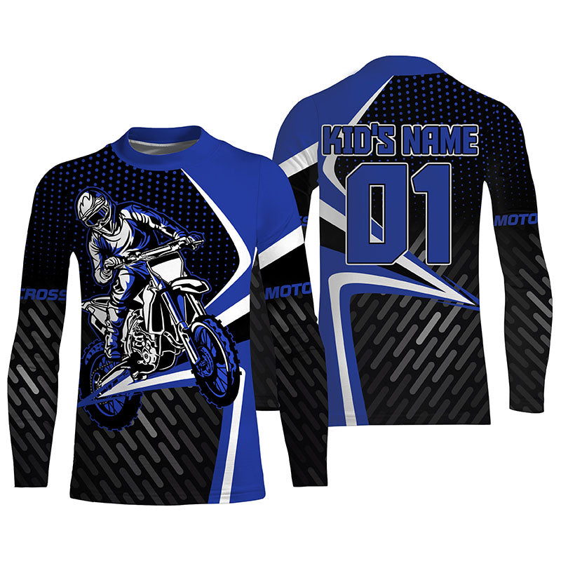 Adult&Kid Custom Motocross Jersey UPF30+ Dirt Bike MX Racing Off-road Motorcycle Shirt NMS1151
