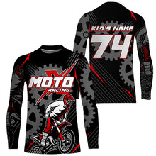 Load image into Gallery viewer, Personalized red dirt bike jersey for kid&amp;adult UPF30+ Motocross racing MotoX off-road shirt PDT366