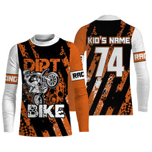 Load image into Gallery viewer, Personalized Dirt Bike UPF30+ Jersey Motocross Orange Kid Adult MX Racing Long Sleeves NMS1212