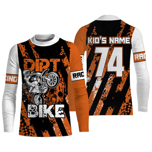 Personalized Dirt Bike UPF30+ Jersey Motocross Orange Kid Adult MX Racing Long Sleeves NMS1212