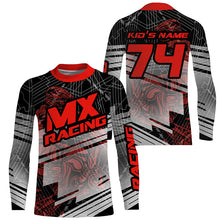 Load image into Gallery viewer, Personalized Motocross Jersey Youth Men Women Red Dirt Bike Off-Road Shirt UPF30+ Motorcycle PDT379