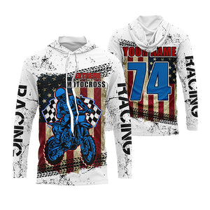 Personalized Motocross jersey for kid adult UPF30+ Patriotic dirt bike shirt American Flag PDT398