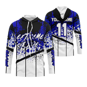 Custom Motocross jersey kid&adult MotoX extreme dirt road UV protective blue dirt bike shirt PDT368