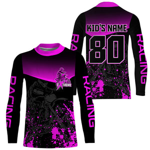 Personalized purple Motocross jersey UPF30+ extreme men kid women dirt bike off-road shirt PDT370