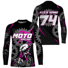 Load image into Gallery viewer, Pink dirt bike jersey for kid women men UPF30+ extreme custom Motocross off-road shirt PDT365