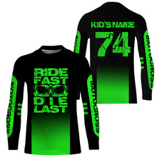 Load image into Gallery viewer, Custom MX racing jersey kid men women UPF30+ Motocross Ride Fast Die Last dirt bike off-road shirt PDT266