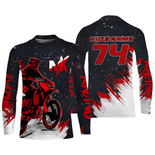 Load image into Gallery viewer, Red Motocross Racing Jersey Men Women Youth UPF30+ Custom Dirt Bike Shirt Off-Road Long Sleeve MX PDT448