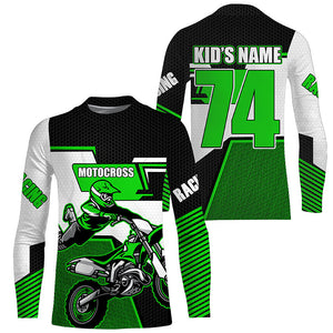 Green extreme personalized Motocross riding jersey youth&adult UPF30+ dirt bike racing shirt PDT278