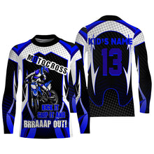 Load image into Gallery viewer, Personalized Blue Motocross Jersey UPF30+ Brap Dirt Bike MX Racing Off-Road Long Sleeves NMS1240