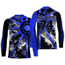 Load image into Gallery viewer, Dirt bike freestyle kid men women custom MX jersey UPF30+ blue Motocross gear racing shirt PDT298