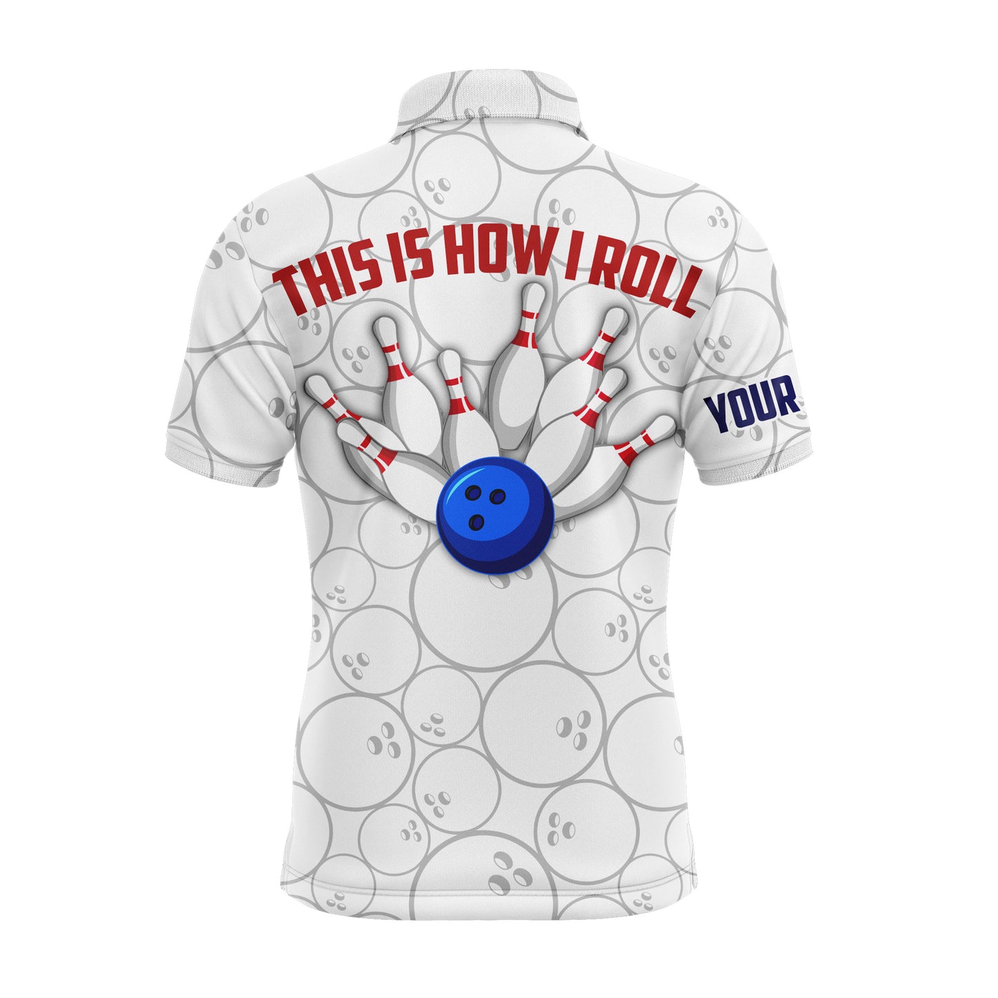 American Flag Polo Bowling Shirt for Men Bowlers, This Is How I Roll Funny Bowling Jersey NBP31