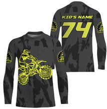 Load image into Gallery viewer, Custom number&amp;name dirt bike racing jerseys black motocross youth men women UV offroad long sleeve PDT164