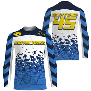 Custom number&name dirt bike racing jersey UPF30+ Motocross blue xtreme offroad shirt motorcycle PDT120
