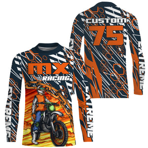 Adult youth jersey Motocross UPF30+ personalized MX dirt bike off-road extreme motorcycle shirt PDT212