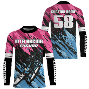 Pink MTB race jersey enduro racewear UPF30+ Youth Adult Mountain bike sun shirt Cycling gear| SLC113