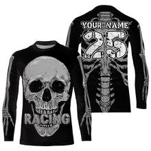 Load image into Gallery viewer, Skull Racing personalized jersey UPF30+ cool biker long sleeves skull riders motorcycle racewear NMS1065