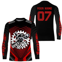 Load image into Gallery viewer, Kid&amp;adult red dirt bike jersey personalized MX racing UPF30+ Motocross off-road motorcycle shirt PDT285