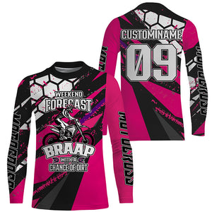 Girls Women Funny Motocross Jersey Personalized UPF30+ MX Racing Dirt Bike Long Sleeves NMS1227
