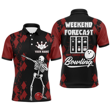 Load image into Gallery viewer, Funny Men Polo Bowling Shirt, Weekend Forecast Personalized Skull Bowlers Jersey NBP85