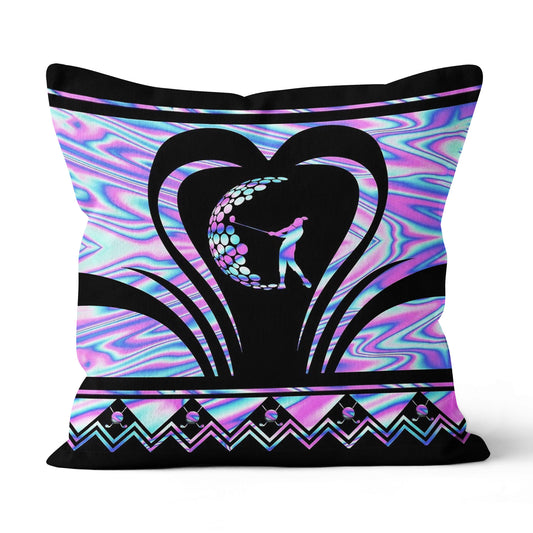 Golf Heart Rainbow Throw Pillow Best Golf Gifts For Golfer LDT1214
