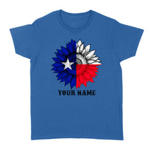 Load image into Gallery viewer, Texas flag sunflower customized name patriot Texas state flag Women&#39;s T-shirt D03 NQS2495