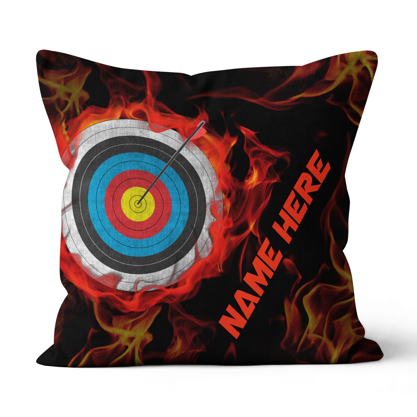 Customized Archery 3d Target On Fire Pillow, Throw Pillows Archery Gifts TDM0846