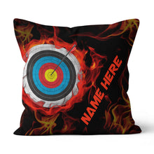 Load image into Gallery viewer, Customized Archery 3d Target On Fire Pillow, Throw Pillows Archery Gifts TDM0846