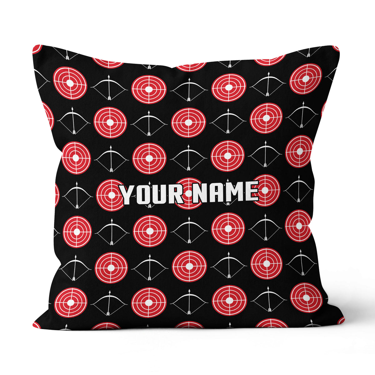 Personalized Red Target And Bow Archery Pillow Custom Archery Gift Ideas VHM0871