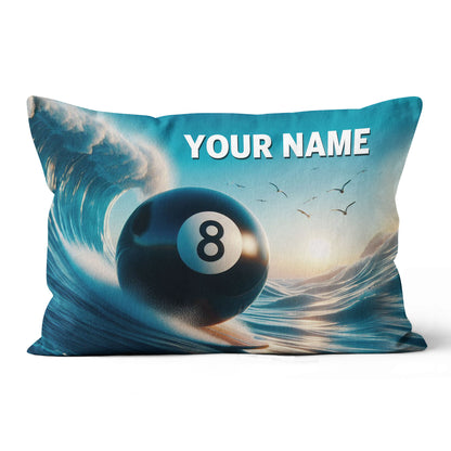 Funny 8 Ball Billiard Surfing Throw Pillow Custom Billiard Gifts Pillows TDM0815