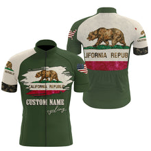 Load image into Gallery viewer, California cycling jersey mens UPF50+ bike shirt California cycling tops with 3 pockets MTB shirt| SLC240