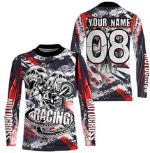 Load image into Gallery viewer, Personalized Racing Jersey UV Protect, UPF30+ Dirt Bike Long Sleeves Skull Motocross Racewear NMS1244