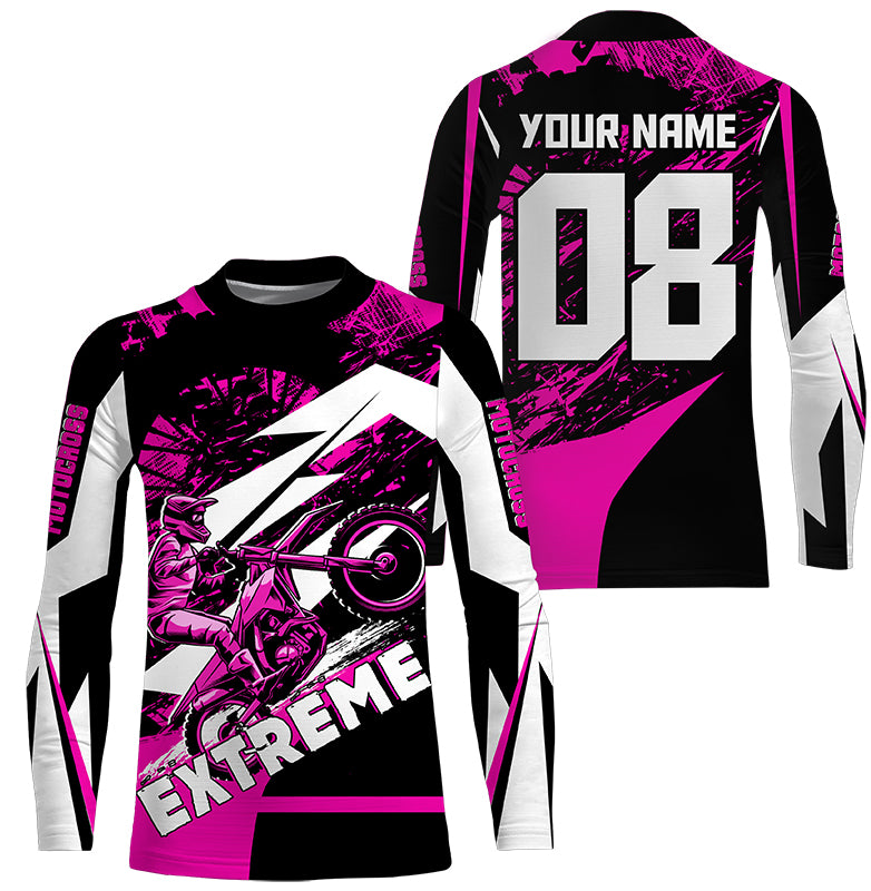 Personalized Red Motocross Jersey Youth&Adult UPF30+ Extreme Dirt Bike –  ChipteeAmz