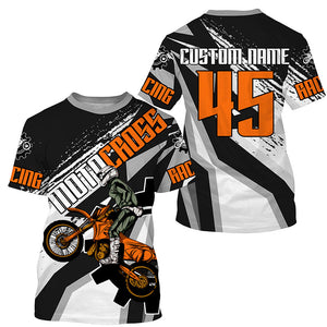 Orange extreme MX jersey UPF30+ kid men women personalized Motocross off-road biker racing shirt PDT238