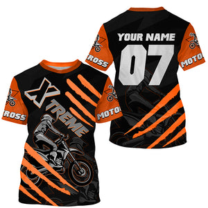 Xtreme Motocross kid&adult custom UV orange MX jersey biker racing shirt motorcycle long sleeves PDT224