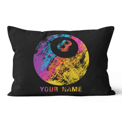 Personalized Grunge Colorful 8 Ball Billiard Pillow Gift For Pool Player VHM0831