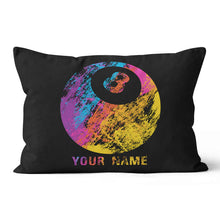 Load image into Gallery viewer, Personalized Grunge Colorful 8 Ball Billiard Pillow Gift For Pool Player VHM0831