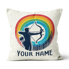 Load image into Gallery viewer, Multicolor Funny Men Player Archery Custom Name Archery White Pillows TDM0827