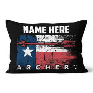 Personalized Vintage Texas Flag Arrow Archery Throw Pillow Archery Gifts VHM0935