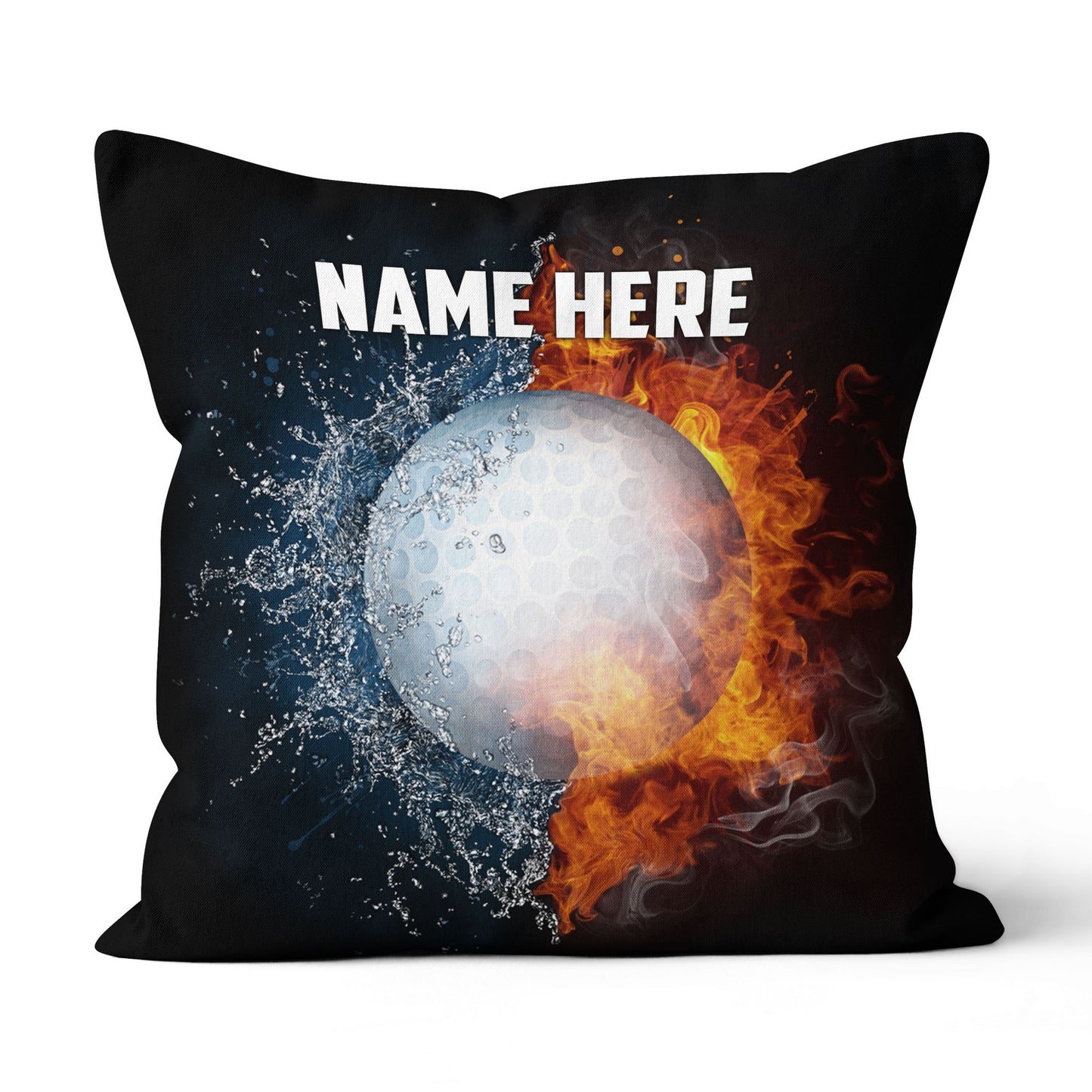 Fire And Water Golf Ball Custom Pillow Personalized Cool Golfer Gifts LDT1203