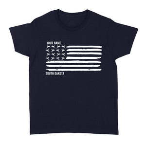 South Dakota Pheasant Flag custom Name women's T shirt - FSD1161
