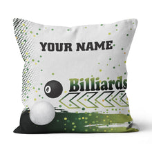 Load image into Gallery viewer, Personalized Green 8 Ball Billiard Pillow Custom Pool Cue Billiard Gifts VHM0851