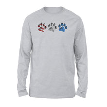 Load image into Gallery viewer, Red White Blue American Flag Dog paws Long sleeve shirt design gift ideas for Dog lovers  - SPH85