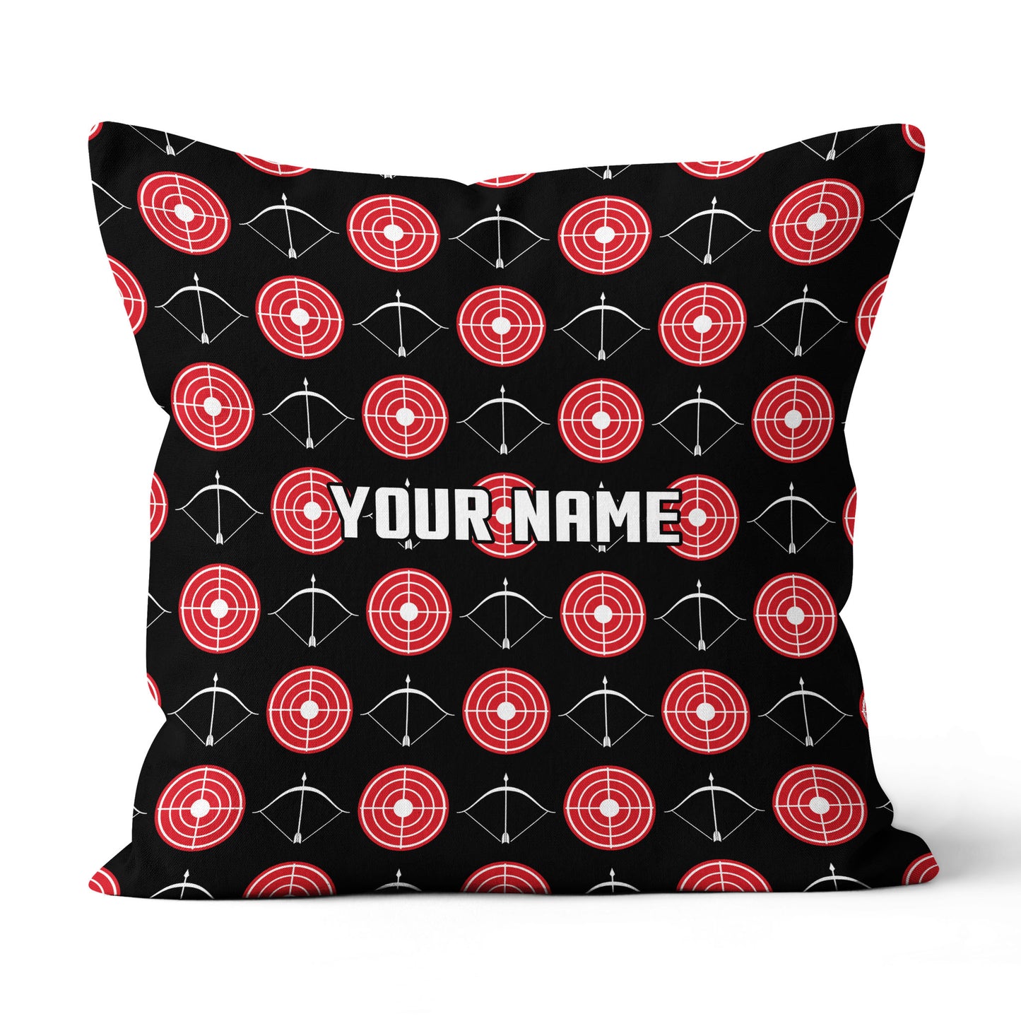 Personalized Red Target And Bow Archery Pillow Custom Archery Gift Ideas VHM0871