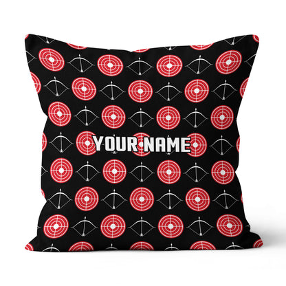 Personalized Red Target And Bow Archery Pillow Custom Archery Gift Ideas VHM0871
