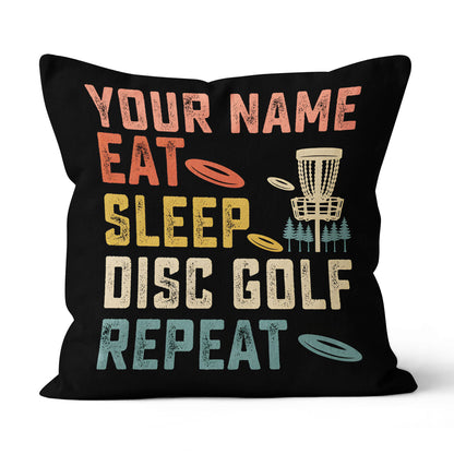 Eat Sleep Disc Golf Repeat Custom Pillow Personalized Disc Golf Gifts LDT1136